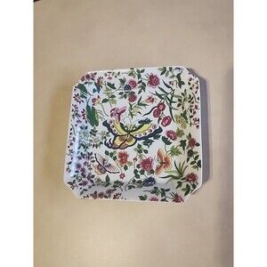 Thousand Butterflies by Eda MANN 6" Porcelain Trinket Candy Dish Square